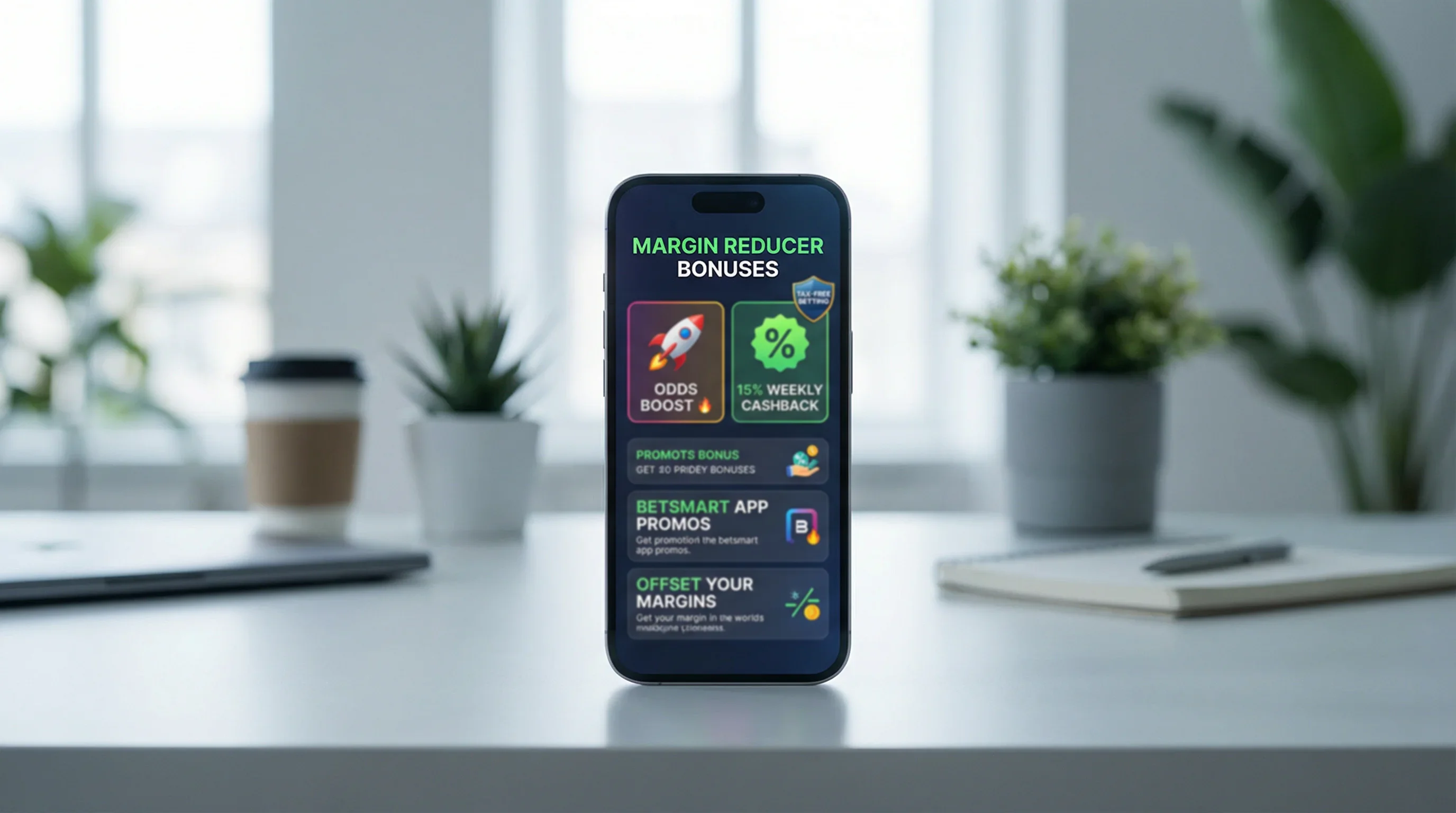Smartfon z promocjami bukmacherskimi obniżającymi marżę