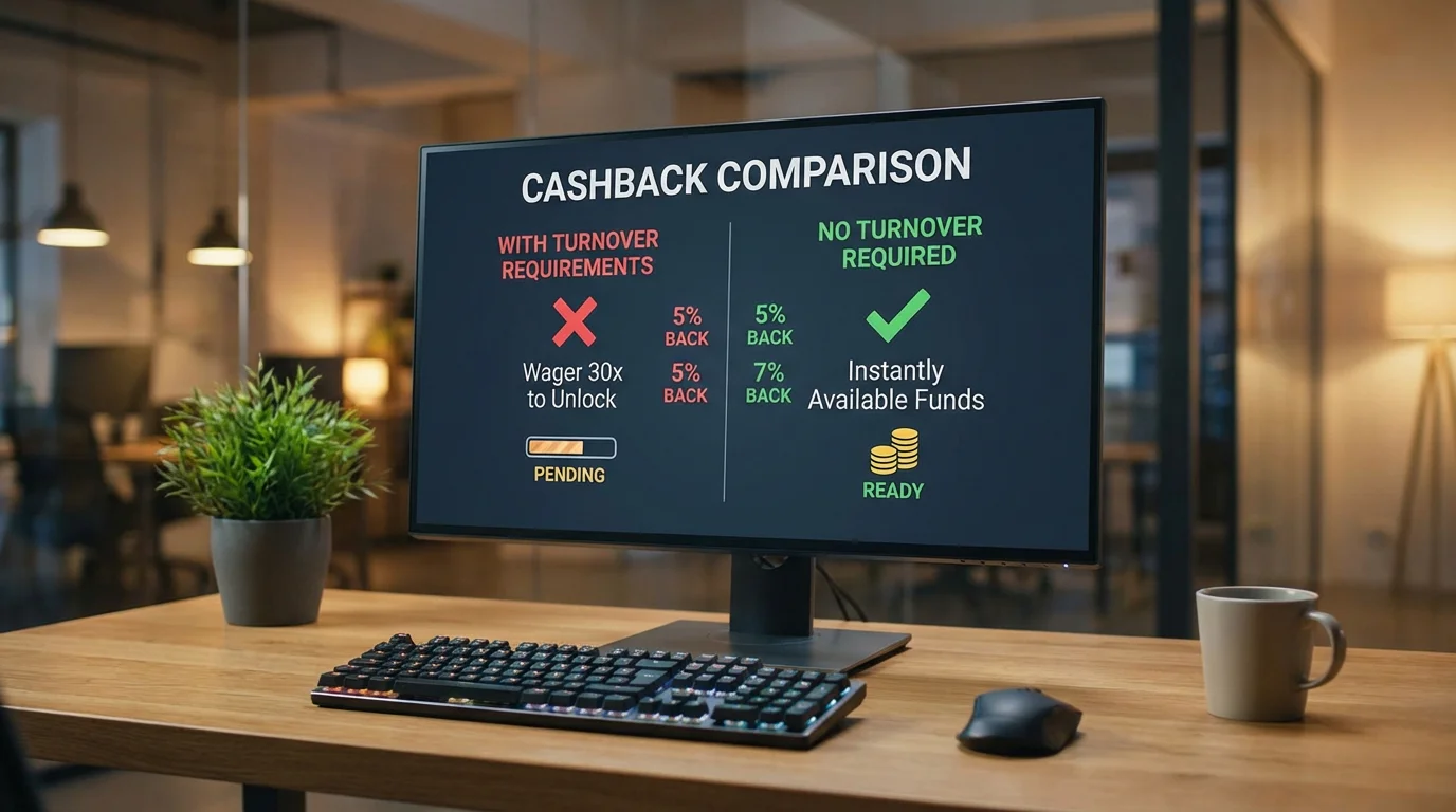 Porównanie dwóch opcji cashbacku na ekranie komputera